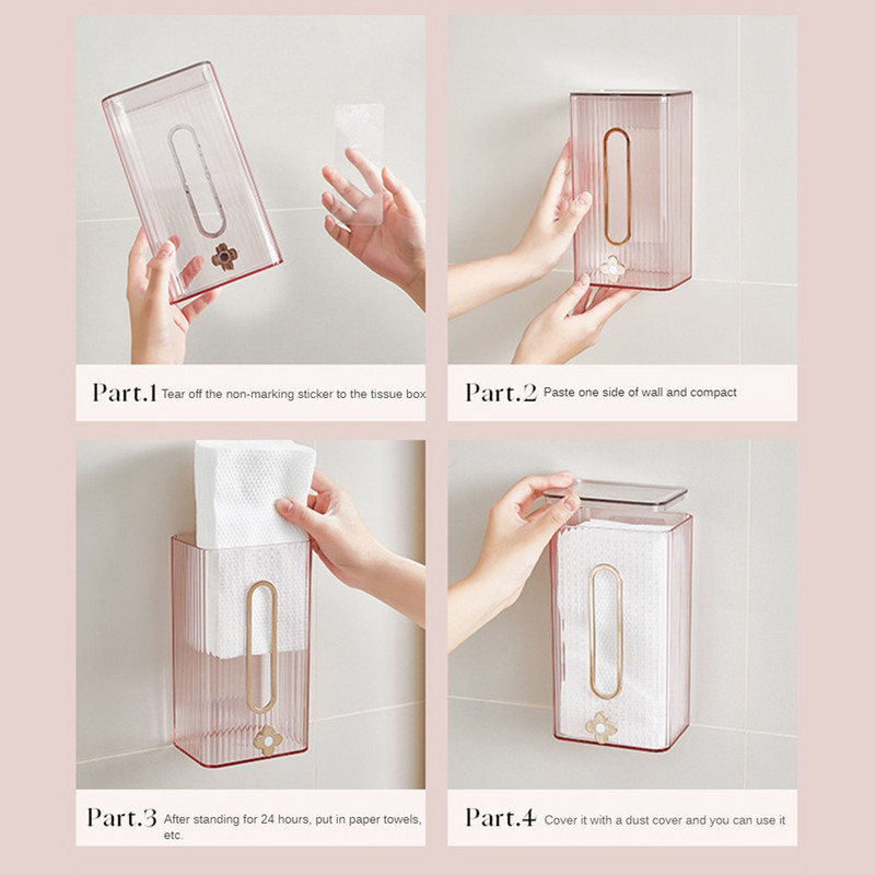 Kleenex dėžutės laikiklis Sieninė servetėlių laikiklis, atsparus vandeniui ir be smūgių, tualetinio popieriaus laikiklis lengvas prabangus servetėlių laikiklis
