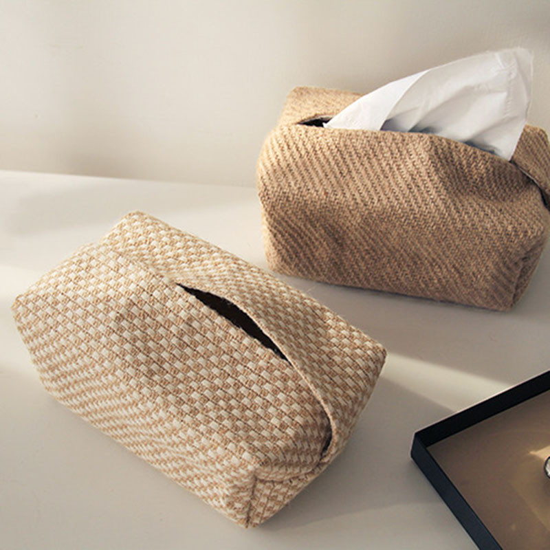 Japoniško stiliaus audinys medvilninės lininės servetėlių dėžutės servetėlių laikiklis namuose Svetainės valgomojo stalo popierinės dėžutės laikymo maišelio dozatoriaus laikiklis