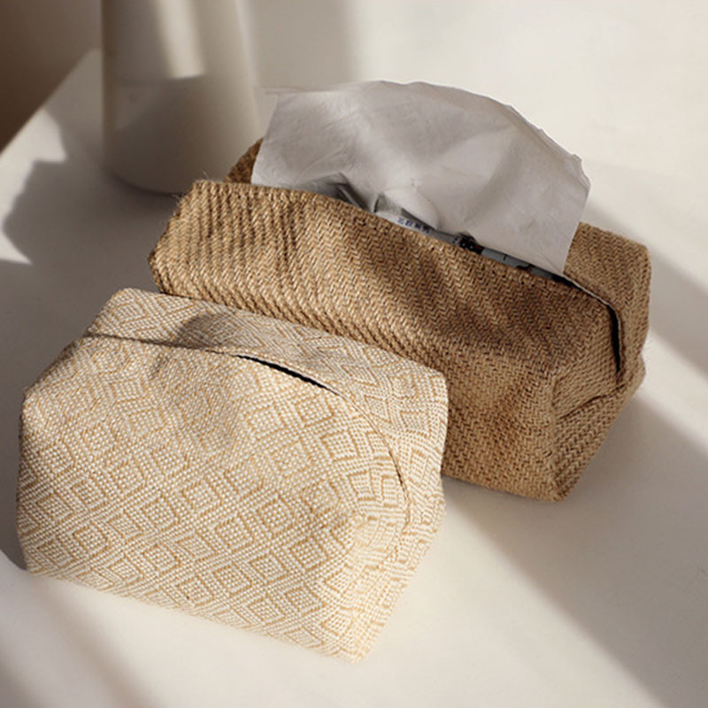 Japoniško stiliaus audinys medvilninės lininės servetėlių dėžutės servetėlių laikiklis namuose Svetainės valgomojo stalo popierinės dėžutės laikymo maišelio dozatoriaus laikiklis