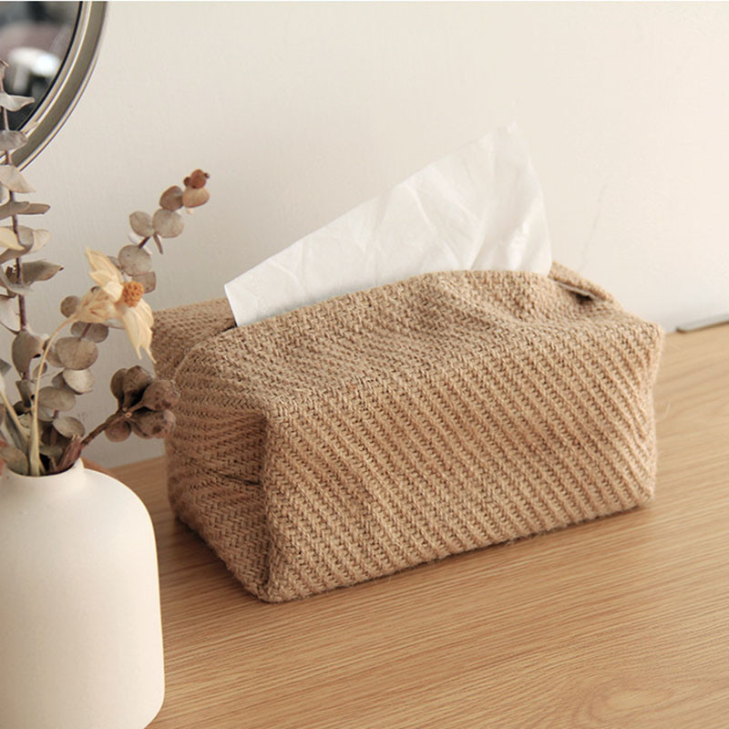 Japoniško stiliaus audinys medvilninės lininės servetėlių dėžutės servetėlių laikiklis namuose Svetainės valgomojo stalo popierinės dėžutės laikymo maišelio dozatoriaus laikiklis
