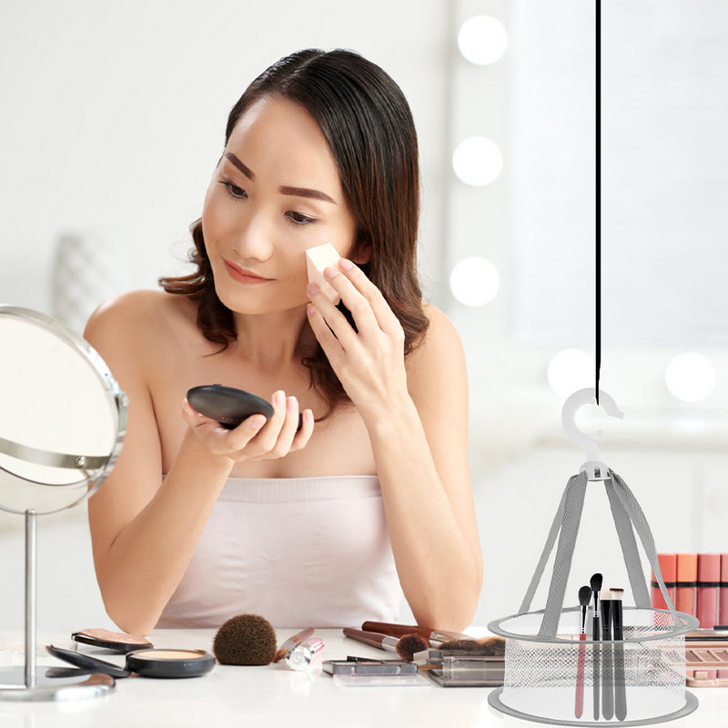 Mrežasta torba za sušenje kista za šminku Viseći stalak za rublje Košara za odjeću Spužve Sušilo