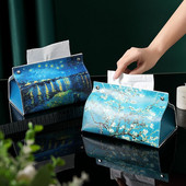 Audinių dėžutė Lengva prabangi svetainė Creative Nordic Ins Wind Storage Automobilinė PU odos siurbimo popierinė dėžutė