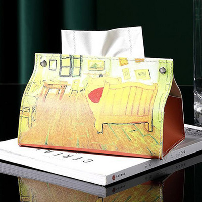 Audinių dėžutė Lengva prabangi svetainė Creative Nordic Ins Wind Storage Automobilinė PU odos siurbimo popierinė dėžutė