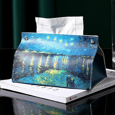 Audinių dėžutė Lengva prabangi svetainė Creative Nordic Ins Wind Storage Automobilinė PU odos siurbimo popierinė dėžutė