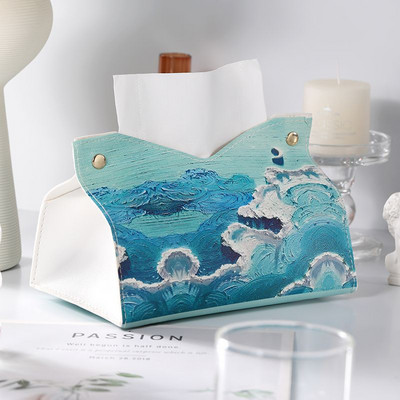 Audinių dėžutė Lengva prabangi svetainė Creative Nordic Ins Wind Storage Automobilinė PU odos siurbimo popierinė dėžutė