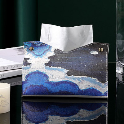 Audinių dėžutė Lengva prabangi svetainė Creative Nordic Ins Wind Storage Automobilinė PU odos siurbimo popierinė dėžutė