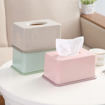 Домашна проста кутия за кърпички с повдигащ се тип Многофункционална креативна пластмасова хартиена салфетка Кутия за съхранение на всекидневна Настолно чекмедже