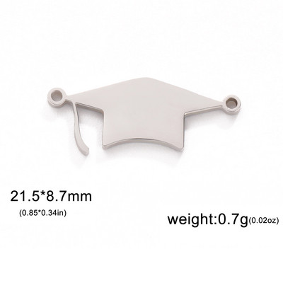 EUEAVAN 5 kom. Privjesci za diplomske prvostupničke kape Privjesak od nehrđajućeg čelika za izradu nakita Sveučilišna ceremonija Ogrlica DIY