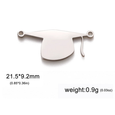 EUEAVAN 5 kom. Privjesci za diplomske prvostupničke kape Privjesak od nehrđajućeg čelika za izradu nakita Sveučilišna ceremonija Ogrlica DIY