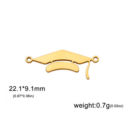 EUEAVAN 5 kom. Privjesci za diplomske prvostupničke kape Privjesak od nehrđajućeg čelika za izradu nakita Sveučilišna ceremonija Ogrlica DIY