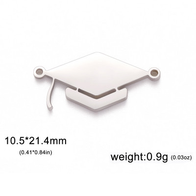 EUEAVAN 5 kom. Privjesci za diplomske prvostupničke kape Privjesak od nehrđajućeg čelika za izradu nakita Sveučilišna ceremonija Ogrlica DIY