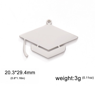 EUEAVAN 5 kom. Privjesci za diplomske prvostupničke kape Privjesak od nehrđajućeg čelika za izradu nakita Sveučilišna ceremonija Ogrlica DIY