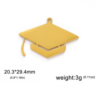 EUEAVAN 5 kom. Privjesci za diplomske prvostupničke kape Privjesak od nehrđajućeg čelika za izradu nakita Sveučilišna ceremonija Ogrlica DIY