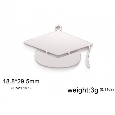 EUEAVAN 5 kom. Privjesci za diplomske prvostupničke kape Privjesak od nehrđajućeg čelika za izradu nakita Sveučilišna ceremonija Ogrlica DIY
