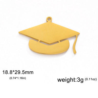 EUEAVAN 5 kom. Privjesci za diplomske prvostupničke kape Privjesak od nehrđajućeg čelika za izradu nakita Sveučilišna ceremonija Ogrlica DIY