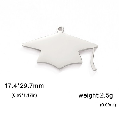 EUEAVAN 5 kom. Privjesci za diplomske prvostupničke kape Privjesak od nehrđajućeg čelika za izradu nakita Sveučilišna ceremonija Ogrlica DIY