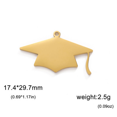 EUEAVAN 5 kom. Privjesci za diplomske prvostupničke kape Privjesak od nehrđajućeg čelika za izradu nakita Sveučilišna ceremonija Ogrlica DIY