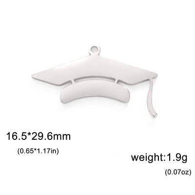 EUEAVAN 5 kom. Privjesci za diplomske prvostupničke kape Privjesak od nehrđajućeg čelika za izradu nakita Sveučilišna ceremonija Ogrlica DIY