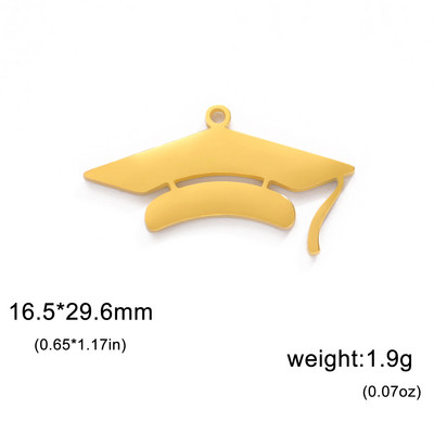 EUEAVAN 5 kom. Privjesci za diplomske prvostupničke kape Privjesak od nehrđajućeg čelika za izradu nakita Sveučilišna ceremonija Ogrlica DIY