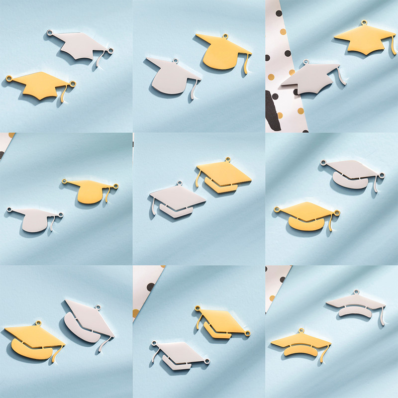 EUEAVAN 5 kom. Privjesci za diplomske prvostupničke kape Privjesak od nehrđajućeg čelika za izradu nakita Sveučilišna ceremonija Ogrlica DIY
