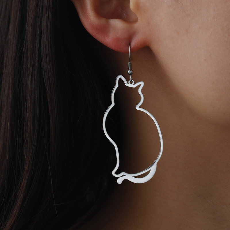 EUEAVAN 5kom Slatka mačka Mačić Privjesci od nehrđajućeg čelika Privjesak za Naušnice Ogrlica Narukvica Pribor za izradu nakita Veleprodaja