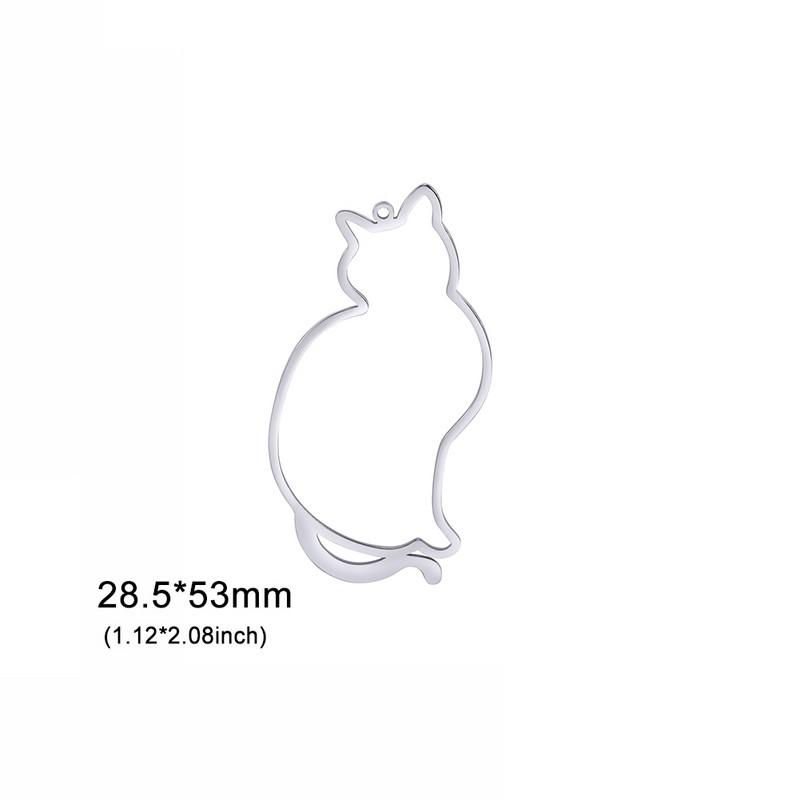 EUEAVAN 5kom Slatka mačka Mačić Privjesci od nehrđajućeg čelika Privjesak za Naušnice Ogrlica Narukvica Pribor za izradu nakita Veleprodaja