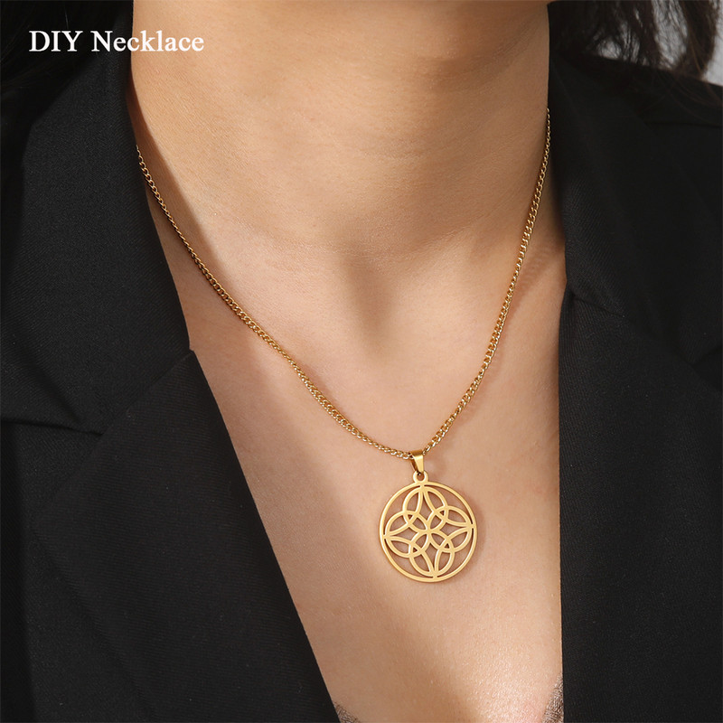 EUEAVAN 5db boszorkánycsomós bűbáj ékszerkészítéshez rozsdamentes acél boszorkány kelták csomós amulett bájos medál barkács nyaklánc fülbevaló