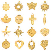 EUEAVAN 5 komada zlatnih privjesaka od nehrđajućeg čelika za izradu nakita, ogrlica, naušnice, privjesak, ženski DIY dodaci za nakit