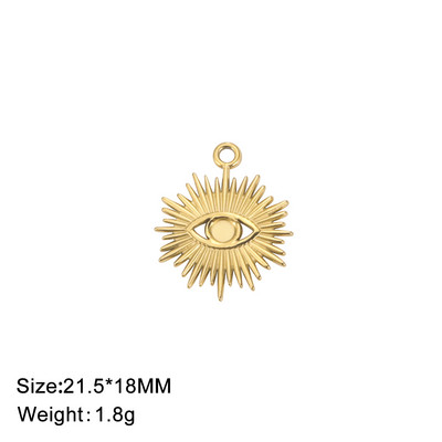 EUEAVAN 5 komada zlatnih privjesaka od nehrđajućeg čelika za izradu nakita, ogrlica, naušnice, privjesak, ženski DIY dodaci za nakit