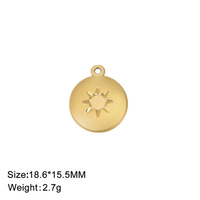 EUEAVAN 5 komada zlatnih privjesaka od nehrđajućeg čelika za izradu nakita, ogrlica, naušnice, privjesak, ženski DIY dodaci za nakit