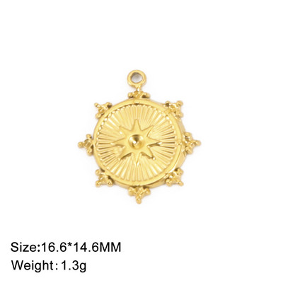 EUEAVAN 5 komada zlatnih privjesaka od nehrđajućeg čelika za izradu nakita, ogrlica, naušnice, privjesak, ženski DIY dodaci za nakit