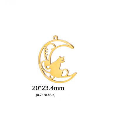 EUEAVAN 5 komada polumjesec mačka privjesci od nehrđajućeg čelika za ogrlice narukvice pribor za izradu nakita životinje DIY privjesak darovi