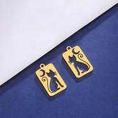 EUEAVAN 5tk roostevabast terasest kassikuu võlusid kõrvarõngastele kaelakee ehete valmistamise tarvikud loomade võluripatsid isetegemise ehted