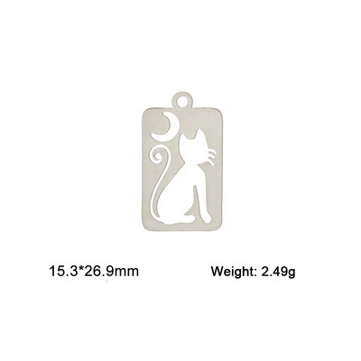 EUEAVAN 5tk roostevabast terasest kassikuu võlusid kõrvarõngastele kaelakee ehete valmistamise tarvikud loomade võluripatsid isetegemise ehted