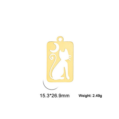 EUEAVAN 5tk roostevabast terasest kassikuu võlusid kõrvarõngastele kaelakee ehete valmistamise tarvikud loomade võluripatsid isetegemise ehted