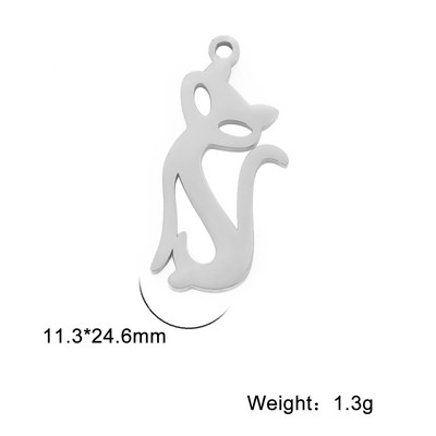 EUEAVAN 5tk roostevabast terasest kassikuu võlusid kõrvarõngastele kaelakee ehete valmistamise tarvikud loomade võluripatsid isetegemise ehted