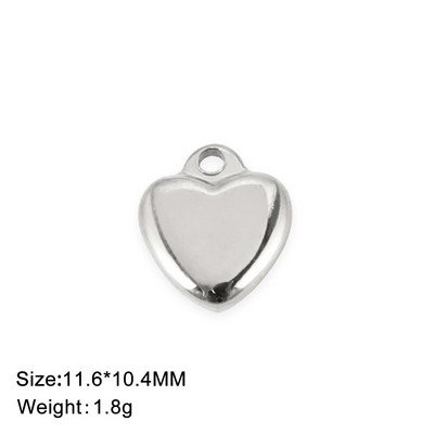 EUEAVAN 5 komada privjesaka u obliku srca, privjesak od nehrđajućeg čelika za ogrlicu, naušnice, narukvice, pribor za izradu nakita, veleprodaja