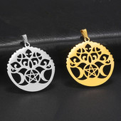 EUEAVAN 5vnt trigubos mėnulio deivės žavesiai Wicca pentagramos stebuklingo medžio pakabukas „pasidaryk pats“ papuošalų gamybos reikmenys didmeninė prekyba