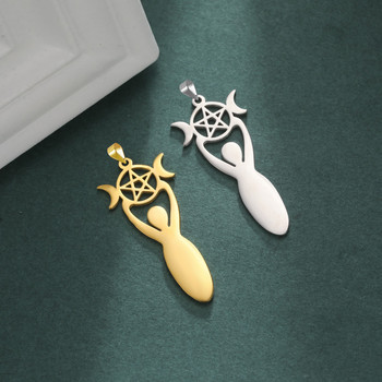 EUEAVAN 5 τμχ Triple Moon Goddess Charms Wicca Pentagram Magic Tree μενταγιόν DIY κοσμήματα κατασκευής προμήθειες χονδρική