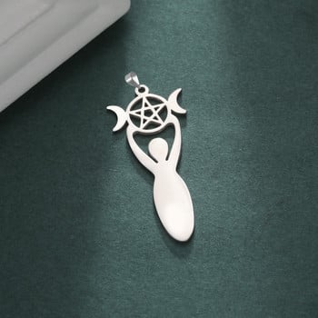 EUEAVAN 5 τμχ Triple Moon Goddess Charms Wicca Pentagram Magic Tree μενταγιόν DIY κοσμήματα κατασκευής προμήθειες χονδρική