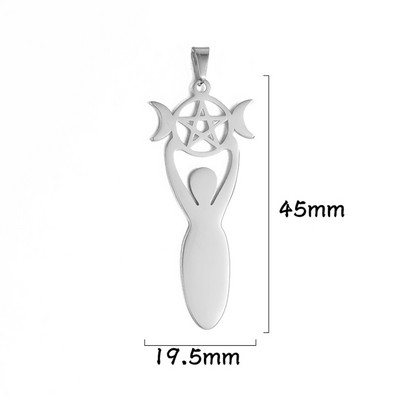 EUEAVAN 5vnt trigubos mėnulio deivės žavesiai Wicca pentagramos stebuklingo medžio pakabukas „pasidaryk pats“ papuošalų gamybos reikmenys didmeninė prekyba