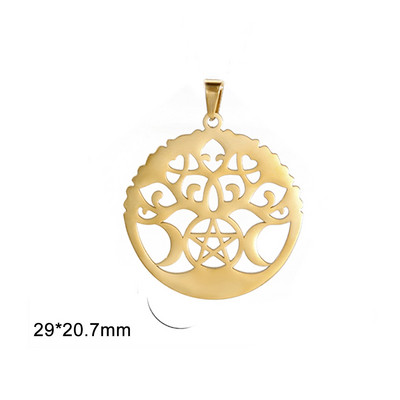 EUEAVAN 5vnt trigubos mėnulio deivės žavesiai Wicca pentagramos stebuklingo medžio pakabukas „pasidaryk pats“ papuošalų gamybos reikmenys didmeninė prekyba