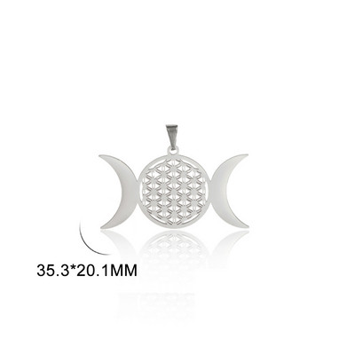 EUEAVAN 5vnt trigubos mėnulio deivės žavesiai Wicca pentagramos stebuklingo medžio pakabukas „pasidaryk pats“ papuošalų gamybos reikmenys didmeninė prekyba