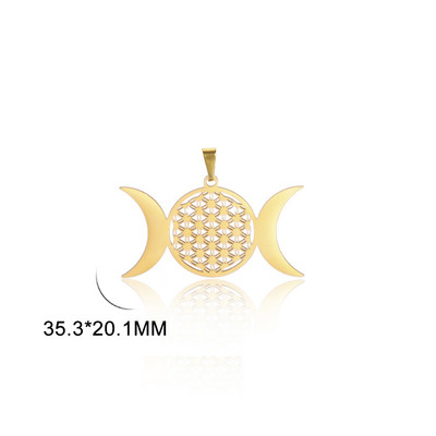 EUEAVAN 5vnt trigubos mėnulio deivės žavesiai Wicca pentagramos stebuklingo medžio pakabukas „pasidaryk pats“ papuošalų gamybos reikmenys didmeninė prekyba