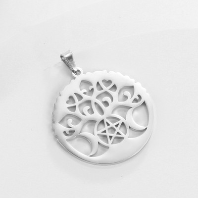 EUEAVAN 5vnt trigubos mėnulio deivės žavesiai Wicca pentagramos stebuklingo medžio pakabukas „pasidaryk pats“ papuošalų gamybos reikmenys didmeninė prekyba