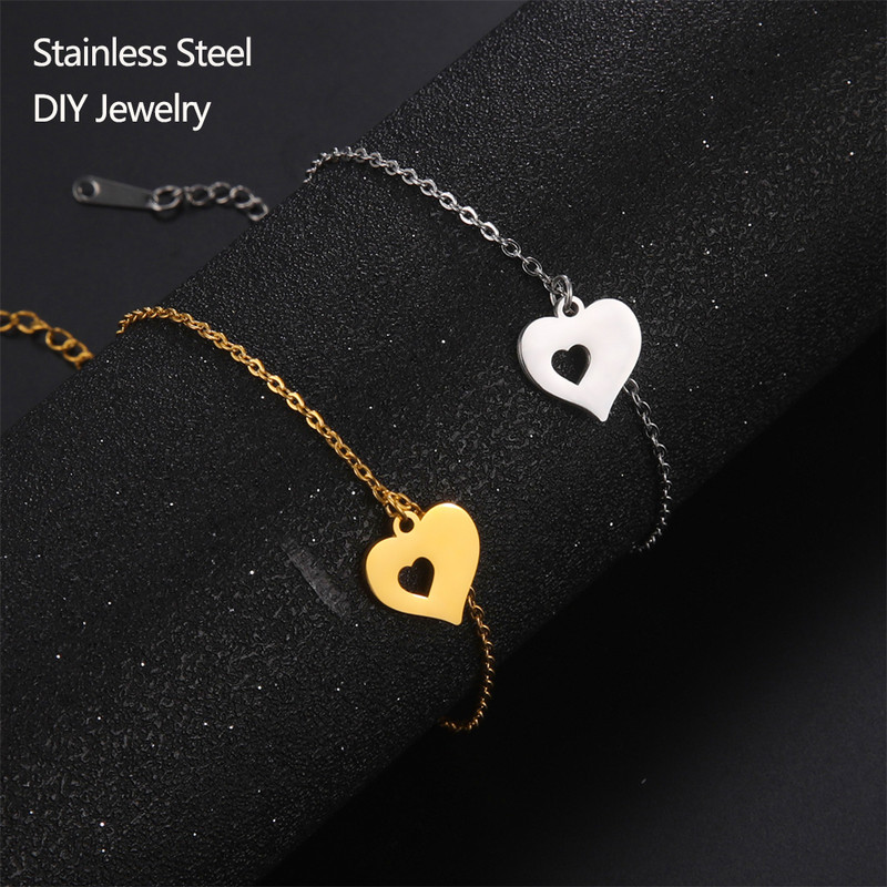 EUEAVAN 5 vnt. nerūdijančio plieno iškirpti širdies pakabukai papuošalams gaminti, apyrankės, kaklo papuošalai, pakabos auskarai, kabantys auskarai, „pasidaryk pats“ žavesio didmeninė prekyba