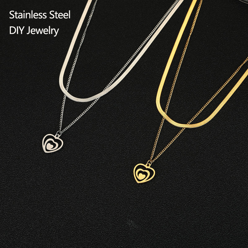 EUEAVAN 5 vnt. nerūdijančio plieno iškirpti širdies pakabukai papuošalams gaminti, apyrankės, kaklo papuošalai, pakabos auskarai, kabantys auskarai, „pasidaryk pats“ žavesio didmeninė prekyba