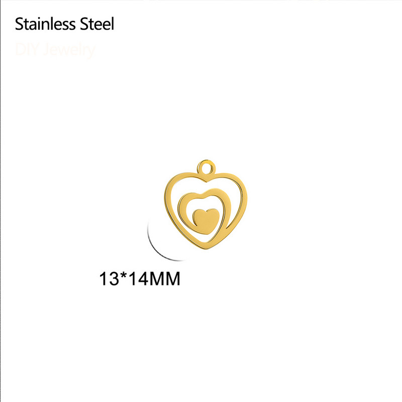 EUEAVAN 5 vnt. nerūdijančio plieno iškirpti širdies pakabukai papuošalams gaminti, apyrankės, kaklo papuošalai, pakabos auskarai, kabantys auskarai, „pasidaryk pats“ žavesio didmeninė prekyba
