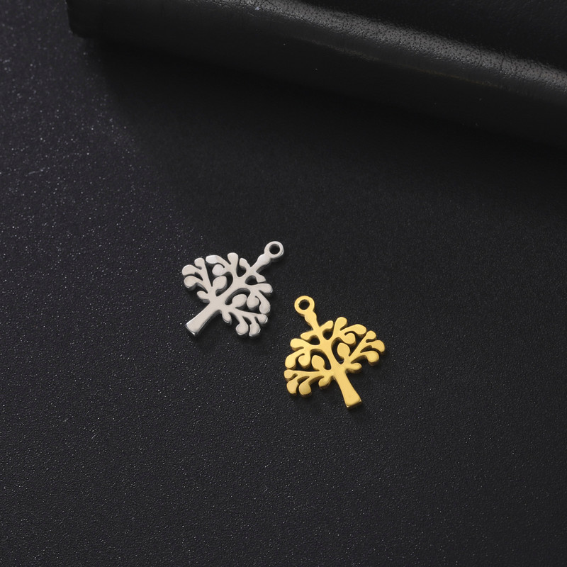 EUEAVAN 5 komada Drvo života od nehrđajućeg čelika privjesci za izradu nakita Privjesak DIY žene amulet ogrlica narukvica naušnice pribor