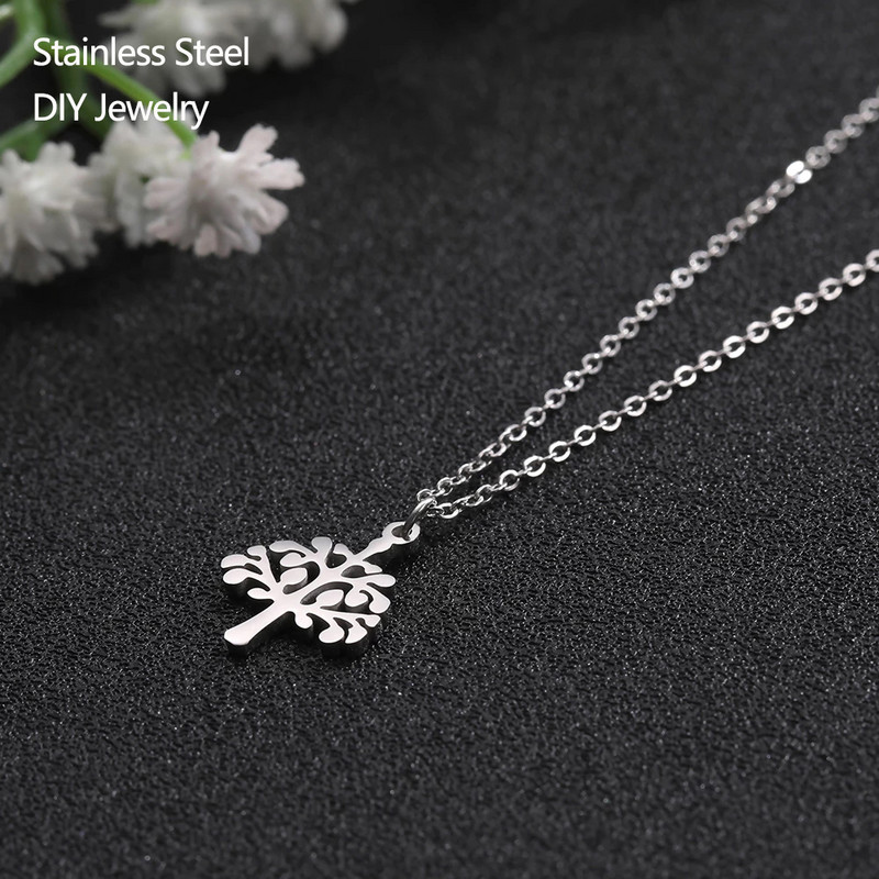 EUEAVAN 5 komada Drvo života od nehrđajućeg čelika privjesci za izradu nakita Privjesak DIY žene amulet ogrlica narukvica naušnice pribor
